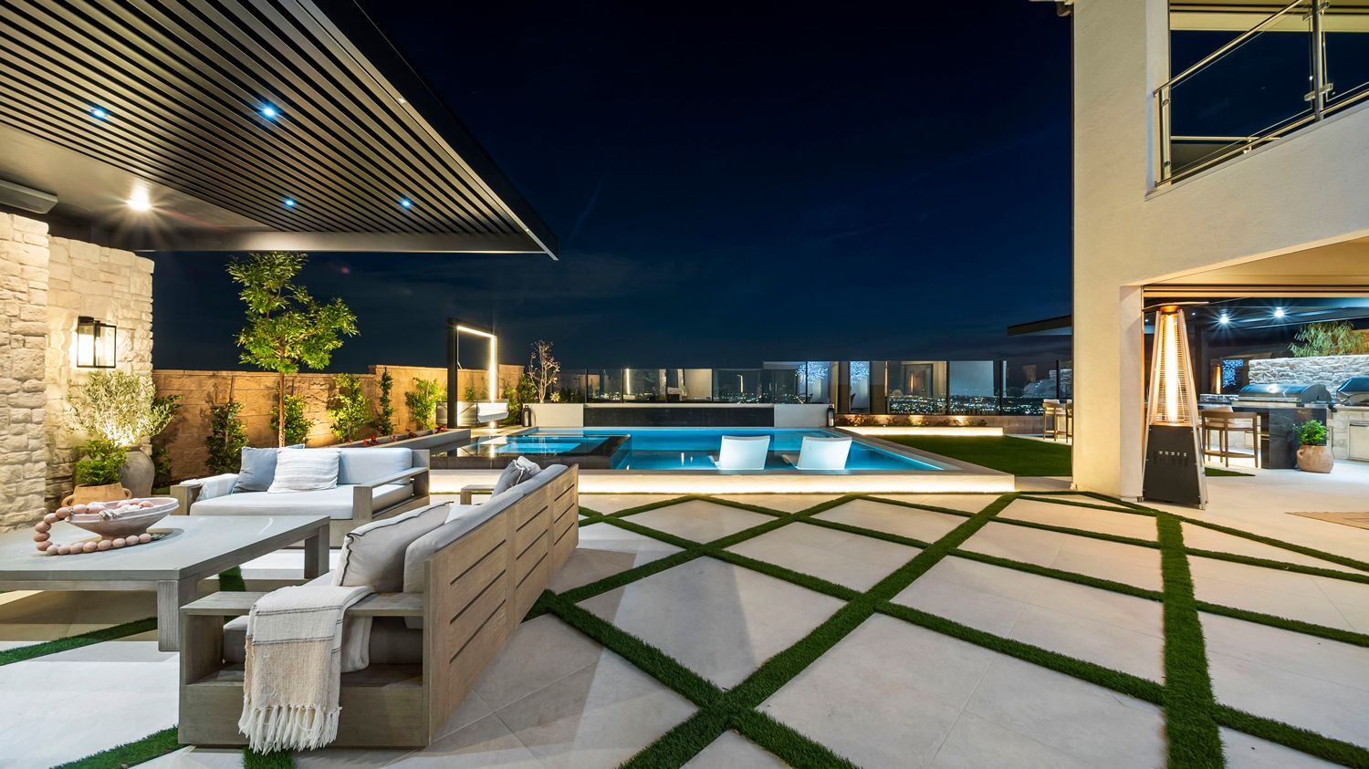 custom pool and backyard by Westmod in Porter Ranch, CA