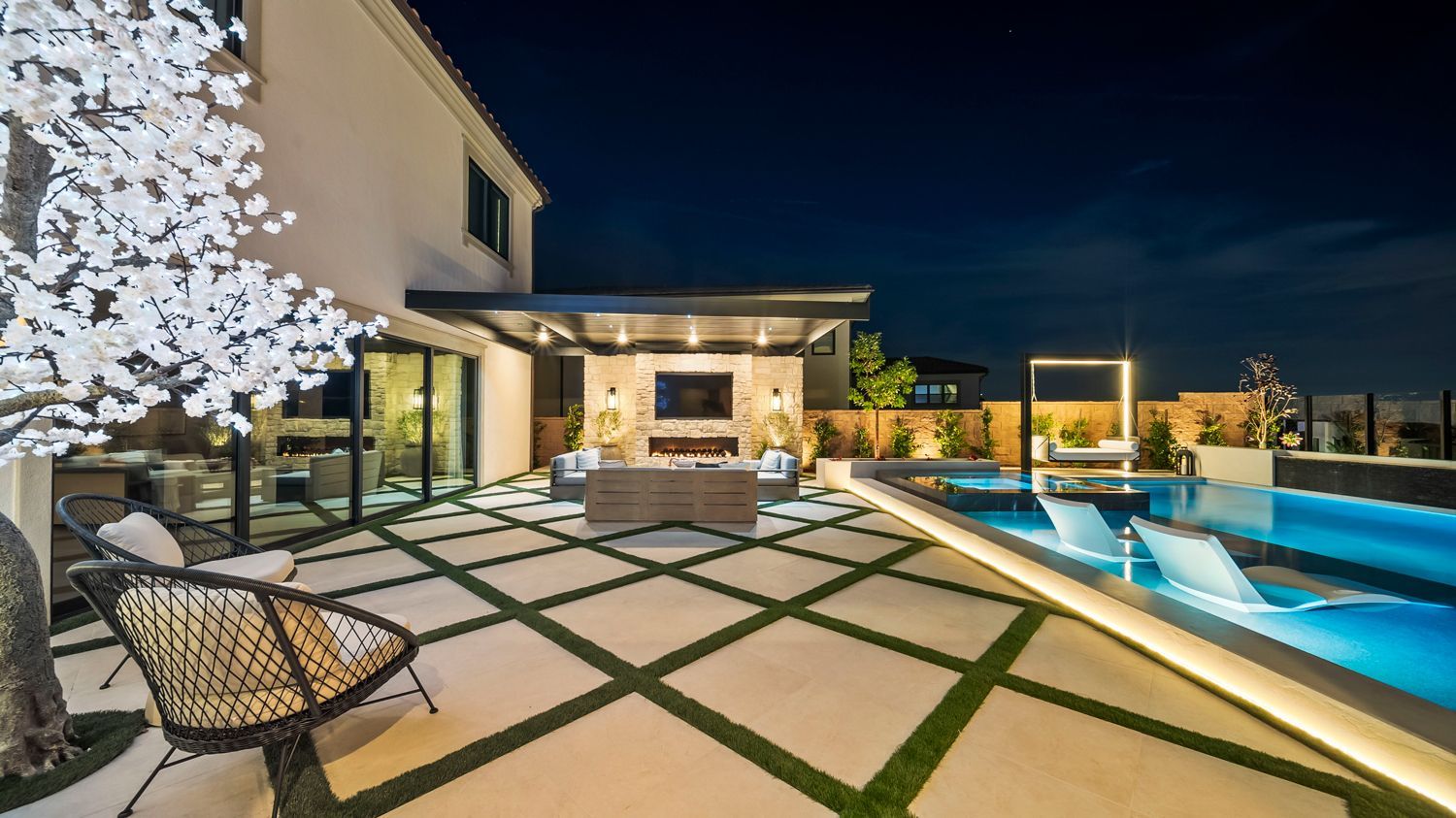 custom pool and backyard by Westmod in Porter Ranch, CA