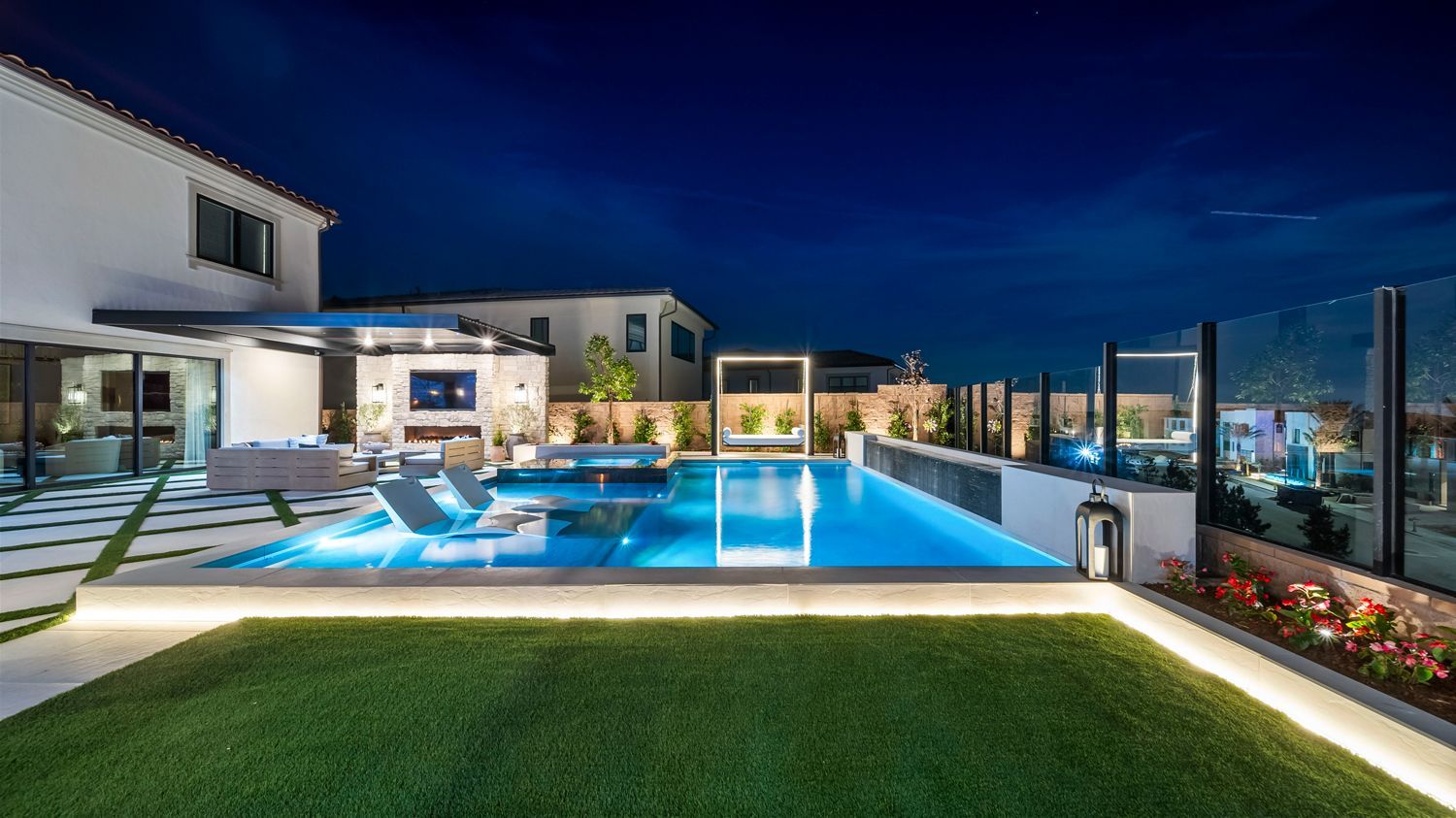 custom pool and backyard by Westmod in Porter Ranch, CA