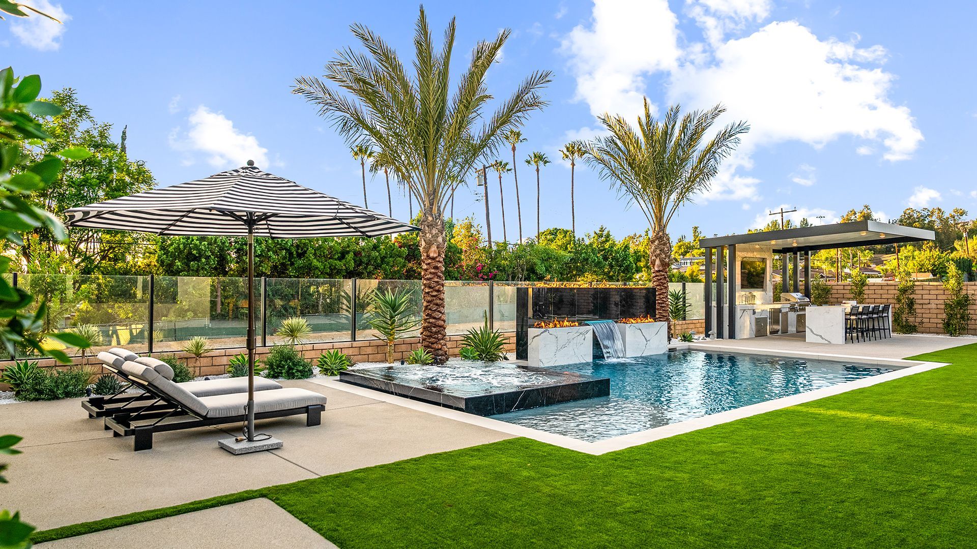luxury pool and outdoor living space