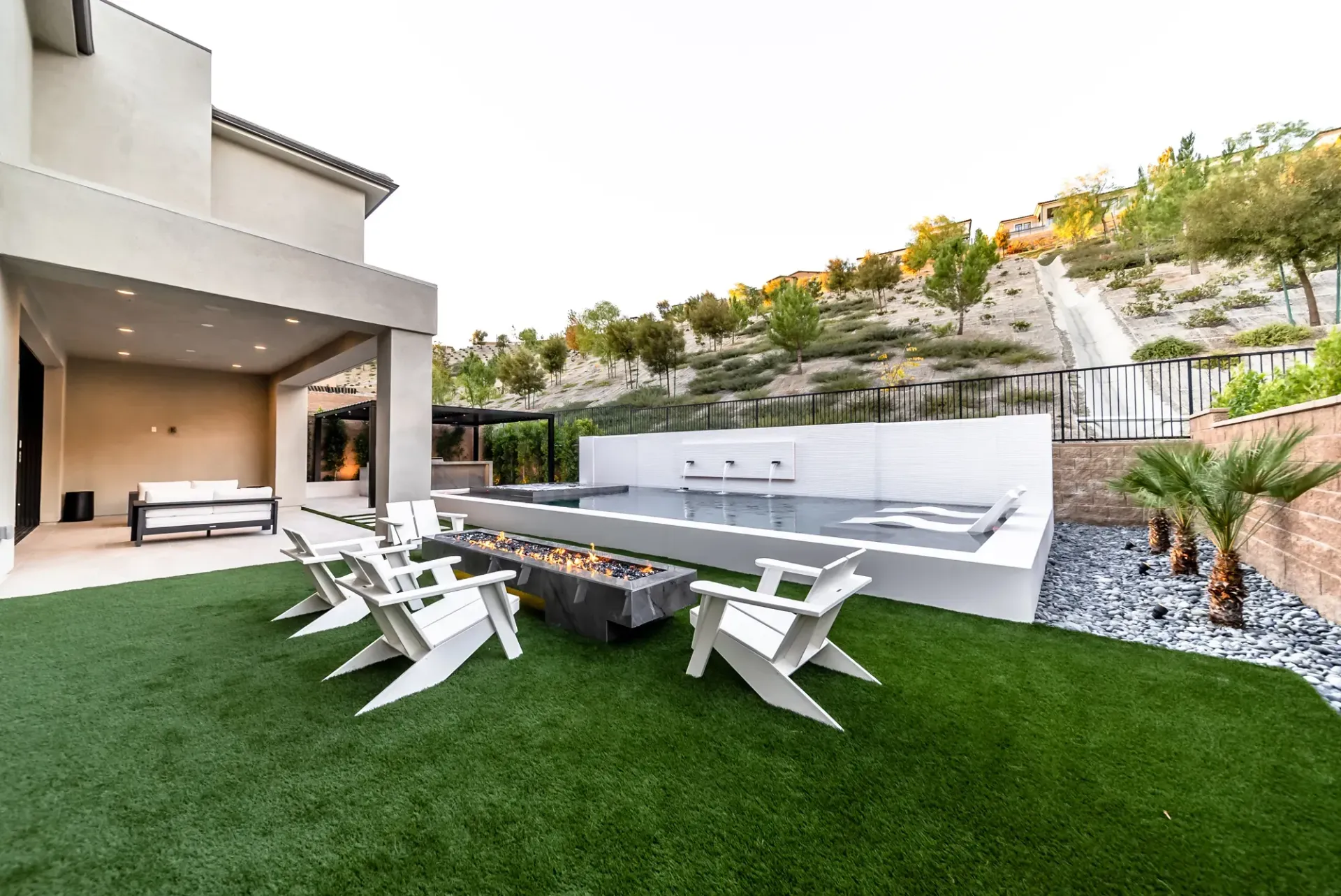luxury pool and outdoor living space