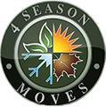 Logo of "4 Season Moves" with seasons represented in a circle: green leaves, sun, falling leaf, snowflake.