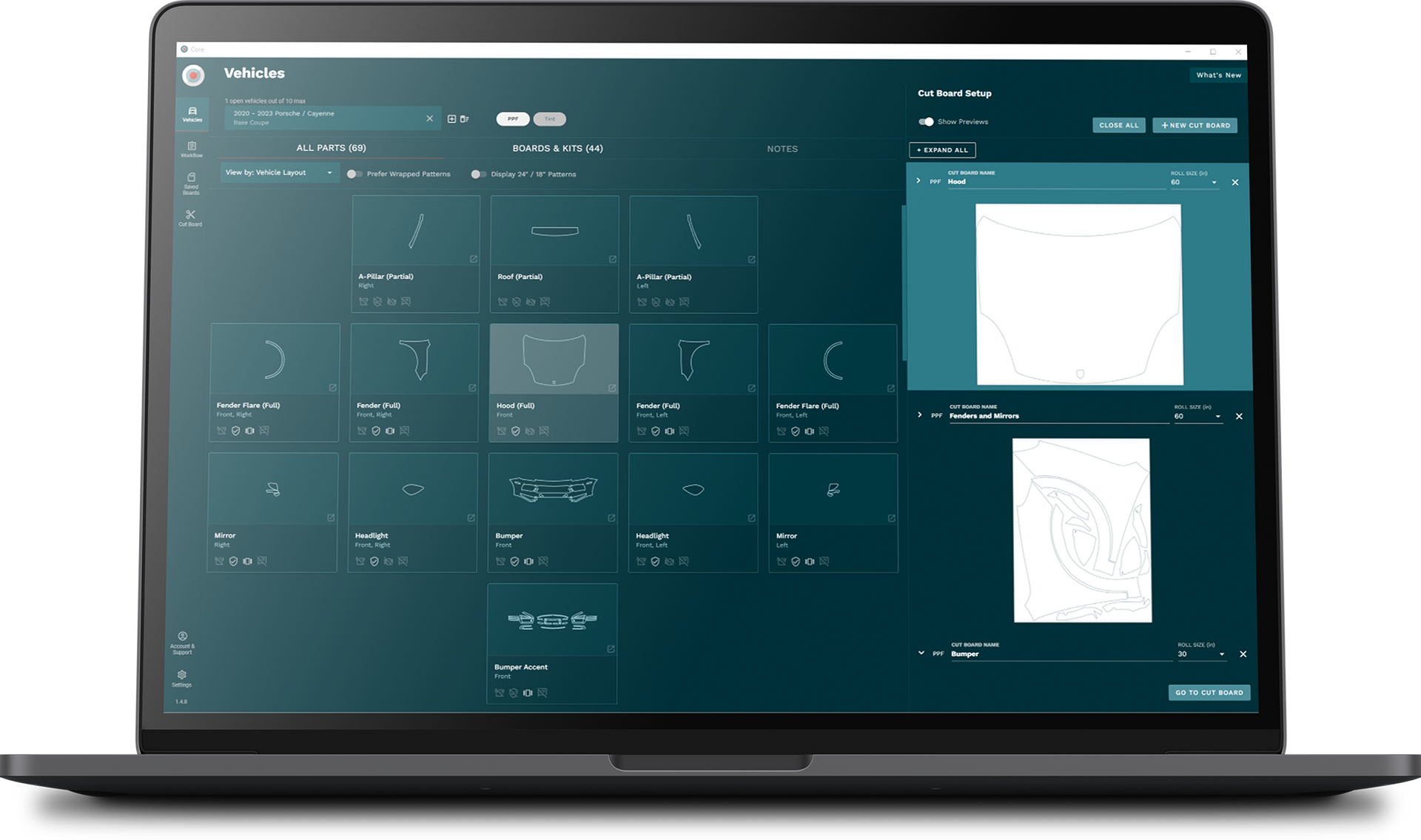 Laptop mit Schneidesoftware