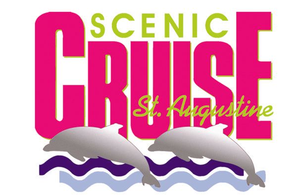 A pink and green logo for scenic cruise st. augustine