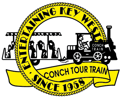 A logo for the conch tour train in key west