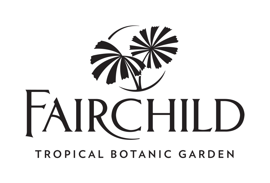 A black and white logo for fairchild tropical botanic garden.