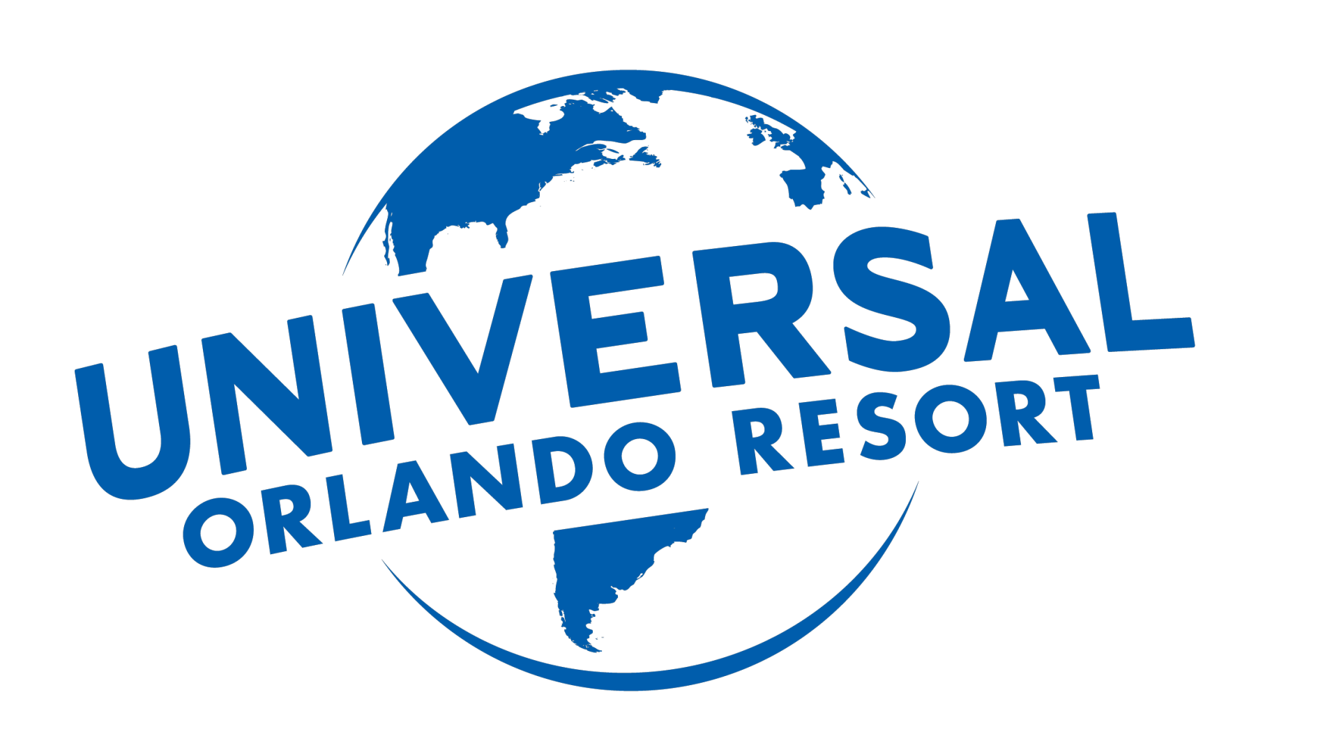 The universal orlando resort logo is blue and white