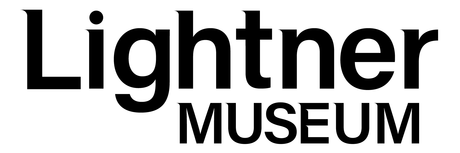 The logo for the lightner museum is black and white.