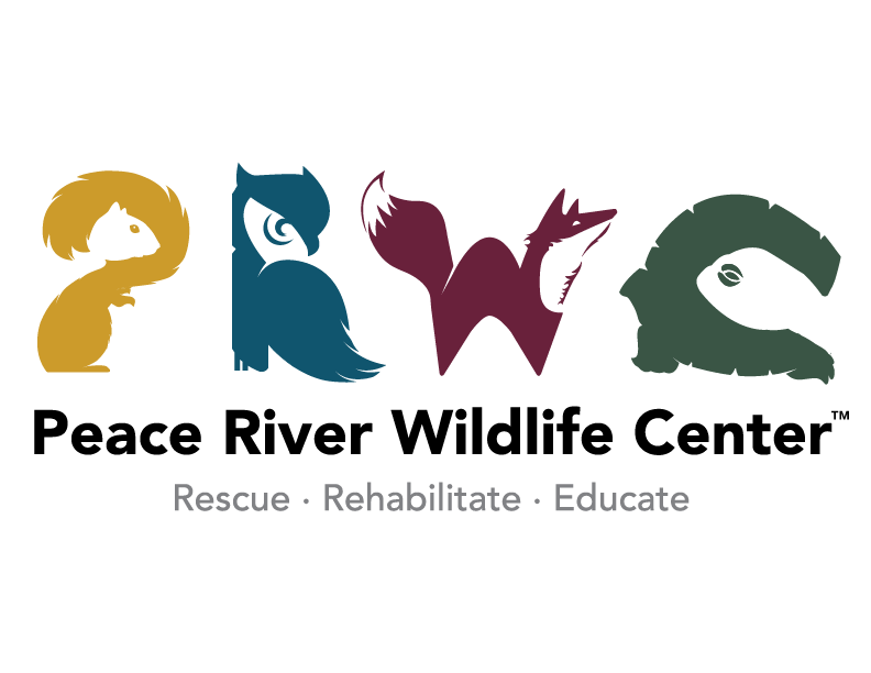 A peace river wildlife center logo with animals on it