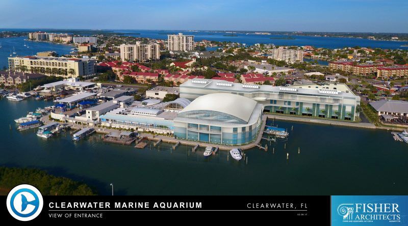 An aerial view of the clearwater marine aquarium