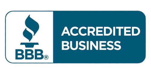 BBB Accredited Business logo: blue flame over BBB text, 