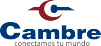 Logotipo de Cambre en azul y rojo con el lema “Conectando con tu futuro”.