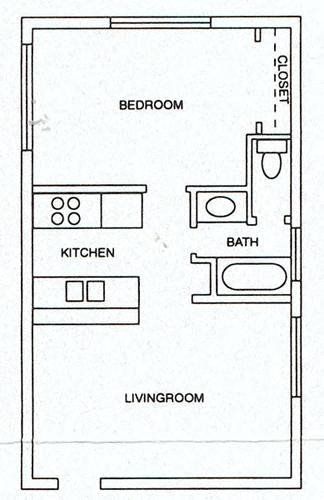 1 bed 1 bath floorplan