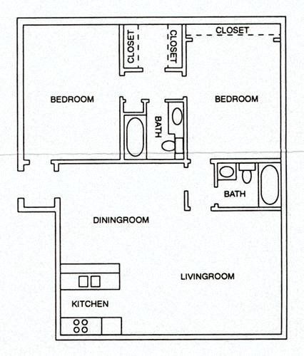 2 bed 2 bath floorplan