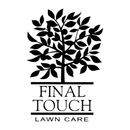 A black logo featuring a tree above the text "FINAL TOUCH" and "LAWN CARE" separated by horizontal lines.