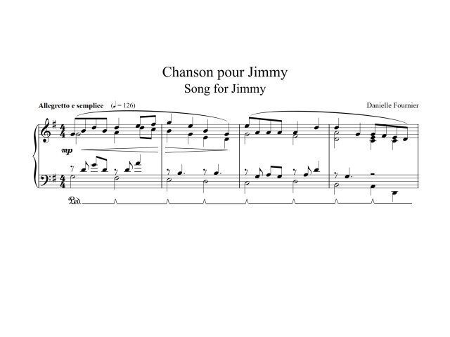 Une partition pour chanson pour jimmy chanson pour jimmy