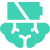 A green icon of a person 's feet on a white background.
