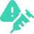 A green icon of a triangle with an exclamation point and two hands.