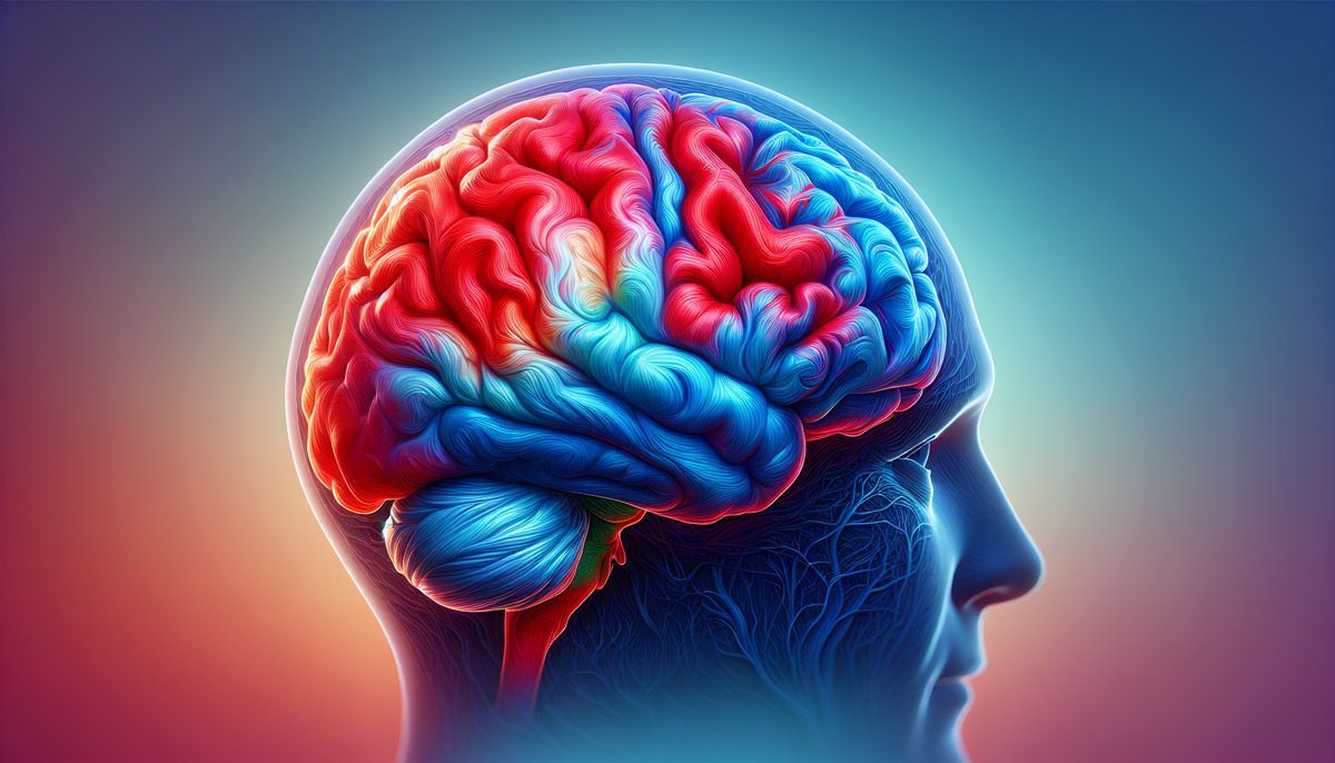 An illustration depicting the brain affected by Alzheimer's disease with highlighted areas of cognitive impairment.