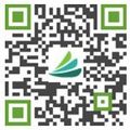 A qr code with a green leaf on it.