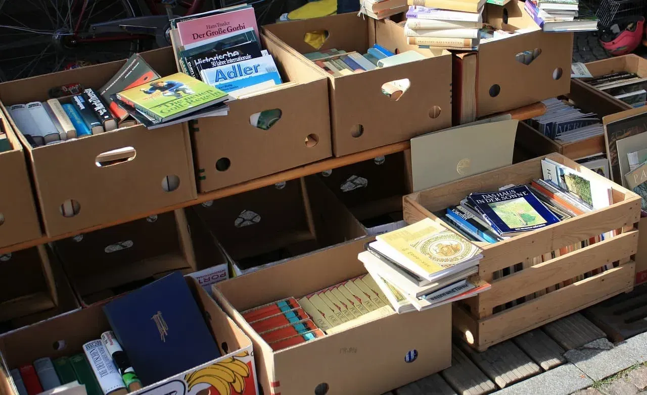 Books for Sale in Cardboard Boxes and Crates — Barnes Transport and Removals in Wardell, NSW