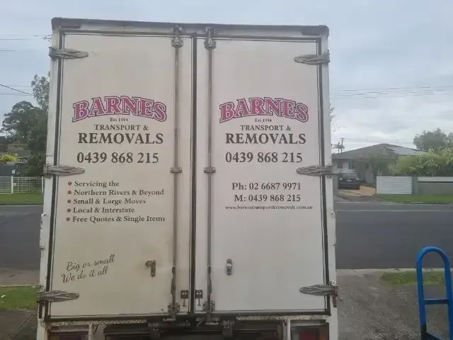Back of A Barnes Transport & Removals Truck — Barnes Transport and Removals in Wardell, NSW