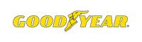 Goodyear logo in yellow text with winged foot emblem on a white background