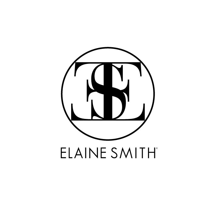 A black and white logo for elaine smith