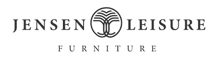 A black and white logo for jensen leisure furniture