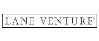 A black and white logo for lane venture.