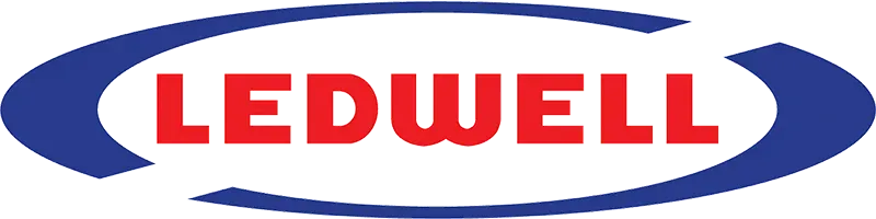 LEDWELL logo in red and blue on a white background