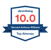 Avvo Rating badge: 10.0 rating for Bernard Anthony Williams,