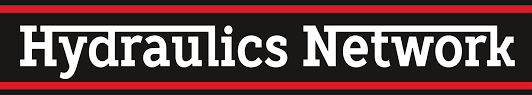 A red and black sign that says hydraulics network