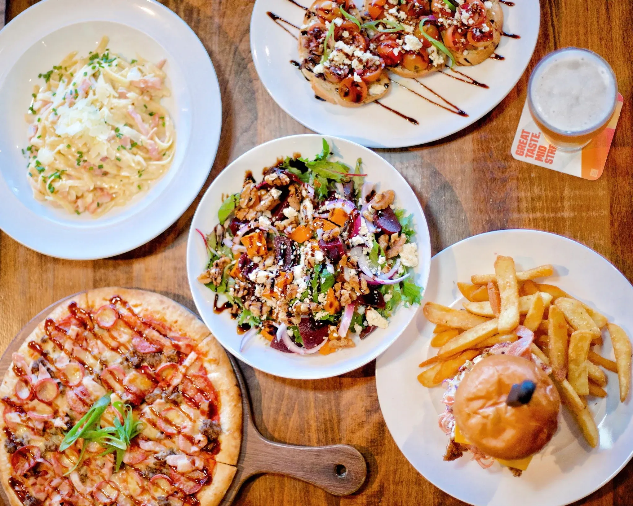 Assorted meals at the Stock Hotel Toowoomba