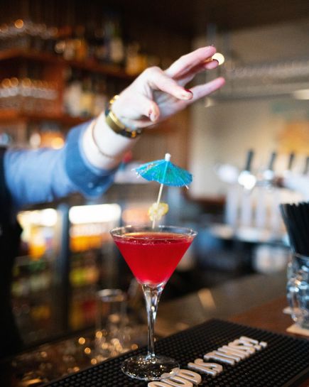 Cocktail with umbrella at Stock Hotel Toowoomba