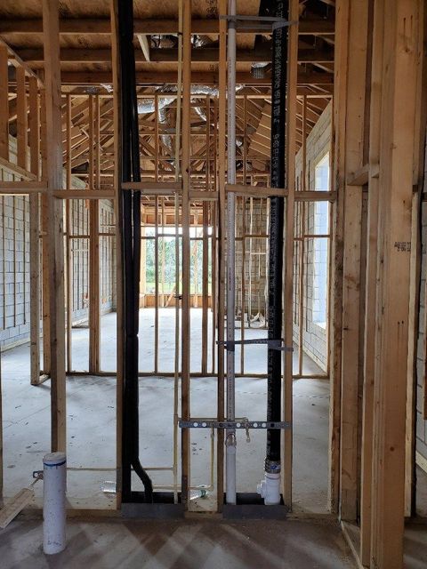 The inside of a house that is being built