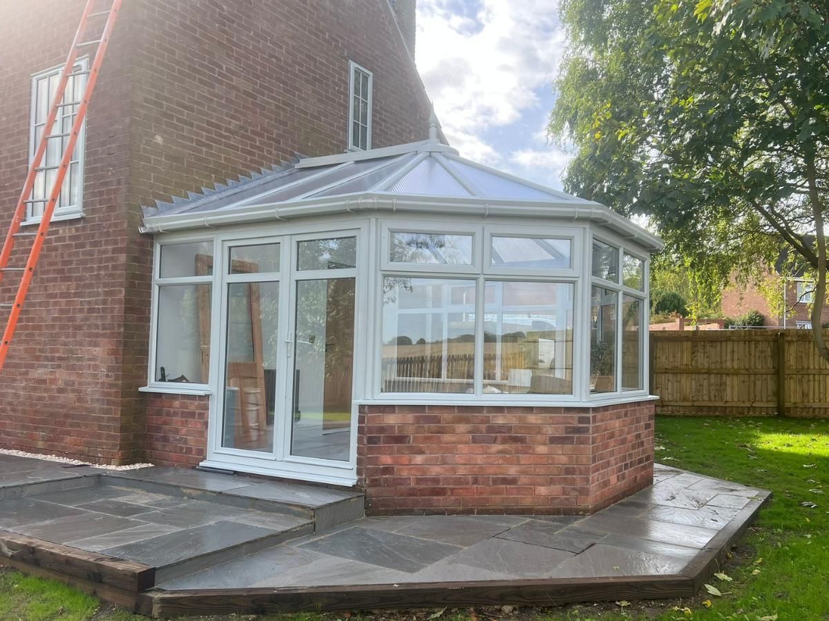Spray Maestro side view after conservatory spraying to agate grey