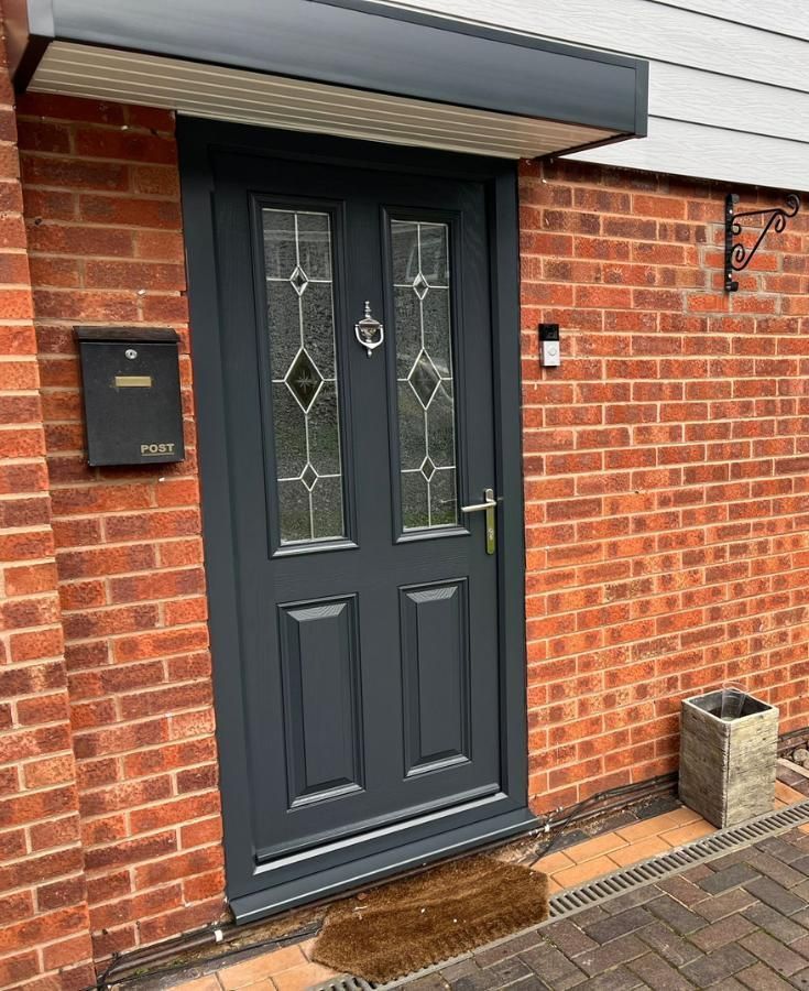 The same Watnall door after spraying anthracite grey