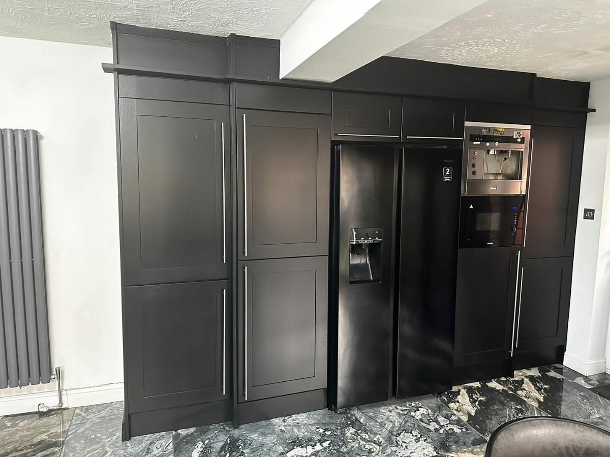 spray painted kitchen units