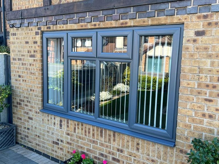 The same Wollaton window after spraying charcoal grey