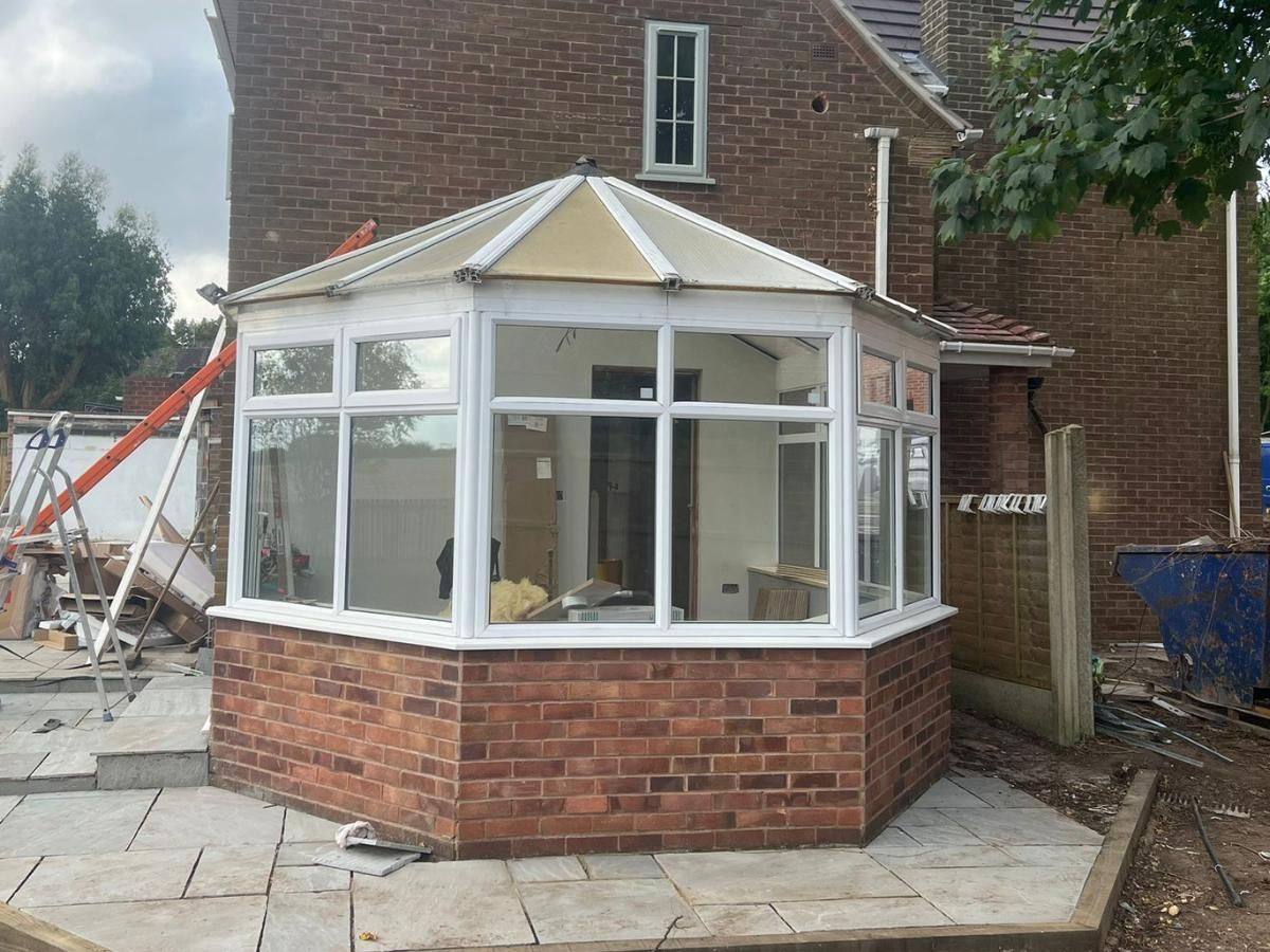 Spray Maestro before spraying the original white conservatory