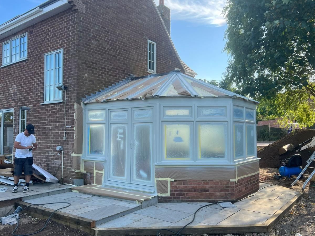 Spray Maestro masked and ready for conservatory spraying