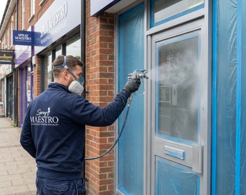 Spray Maestro spraying a shop front in Nottingham