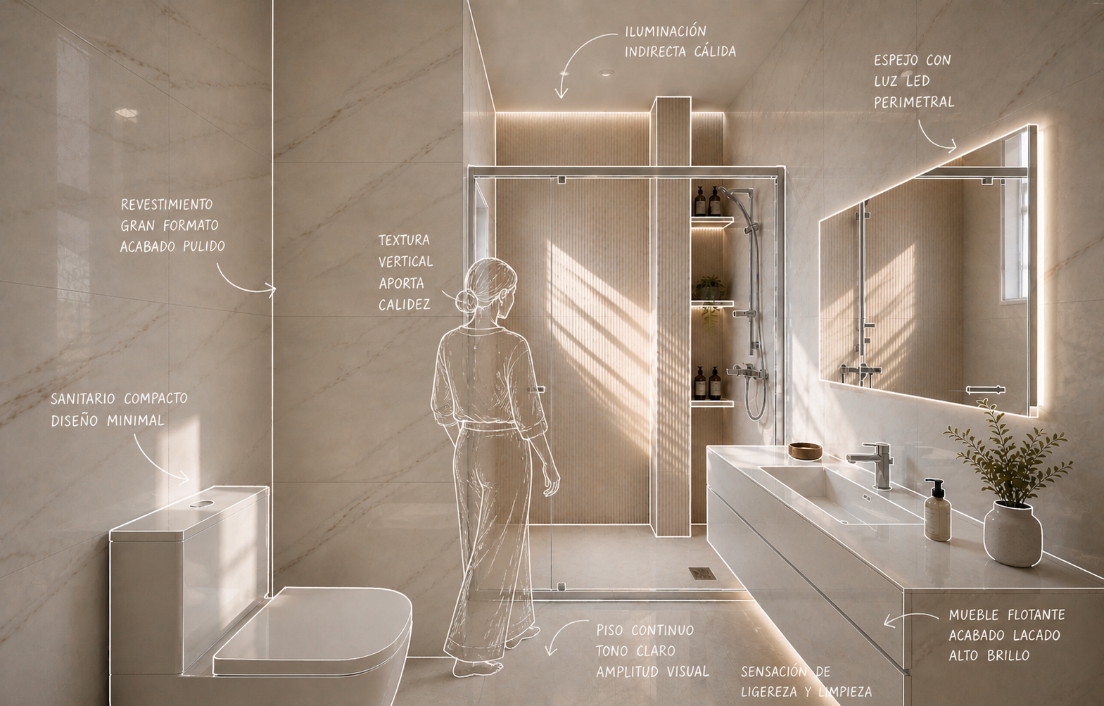 reforma de baño moderno en Valencia con acabados de alta calidad