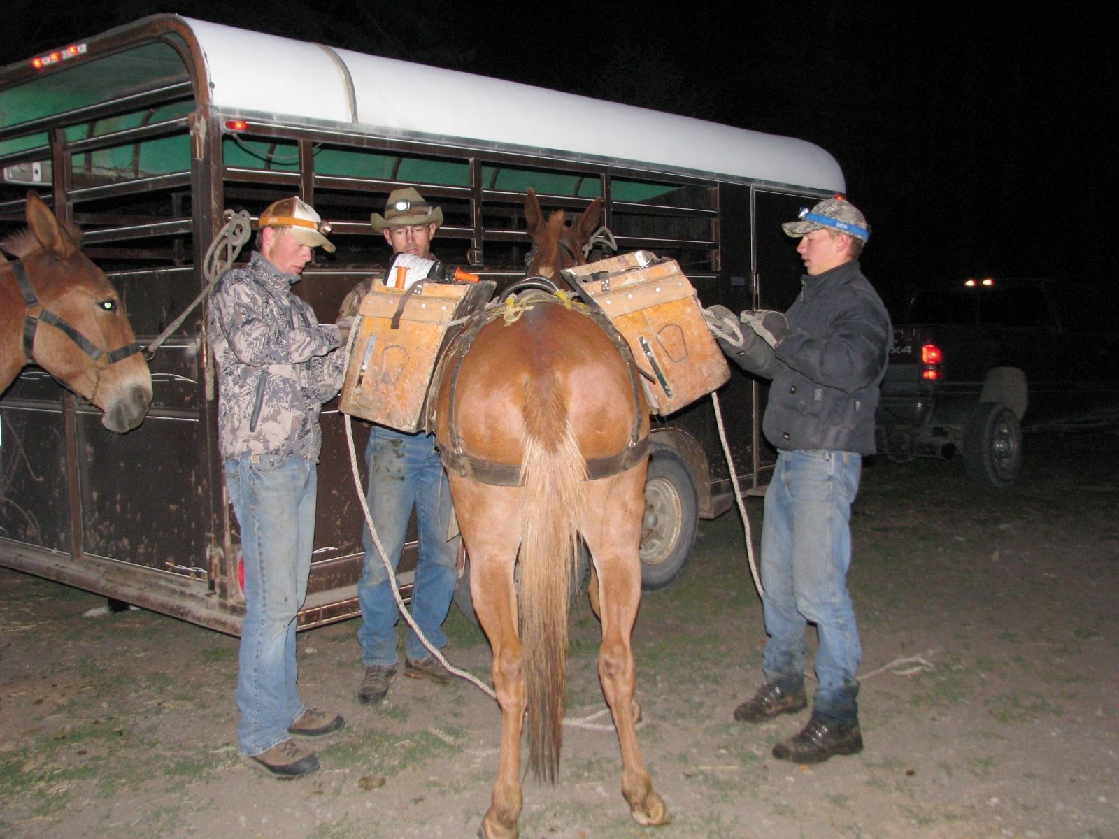 Getting an early start to pack in camp