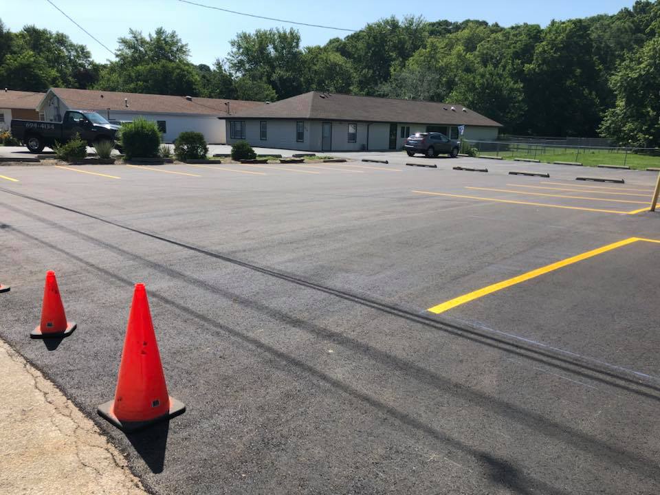 New Applied Asphalt On Parking Lot | East Peoria, IL | Pete George & Son Blacktop