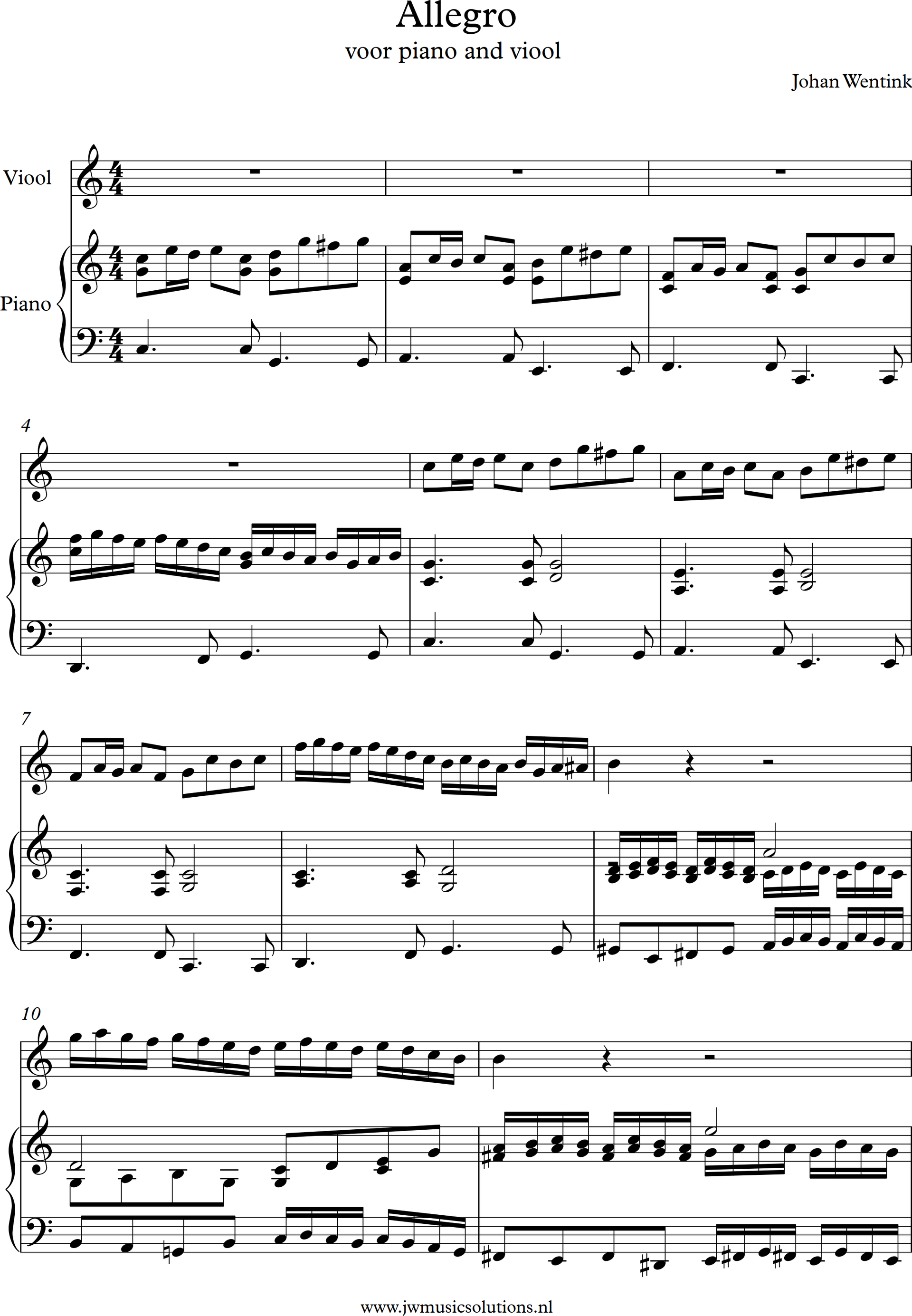 Allegro for piano and violin