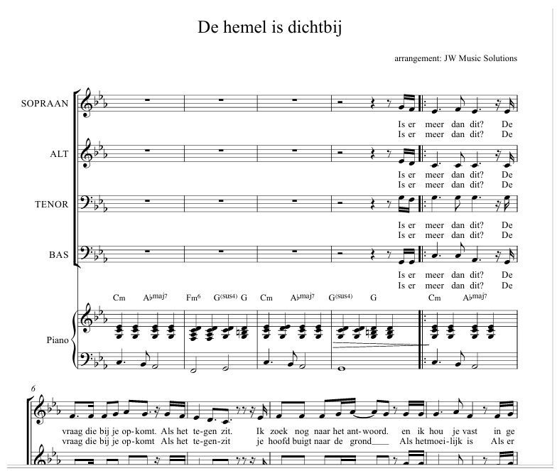 Choral Score – Heaven Is Near