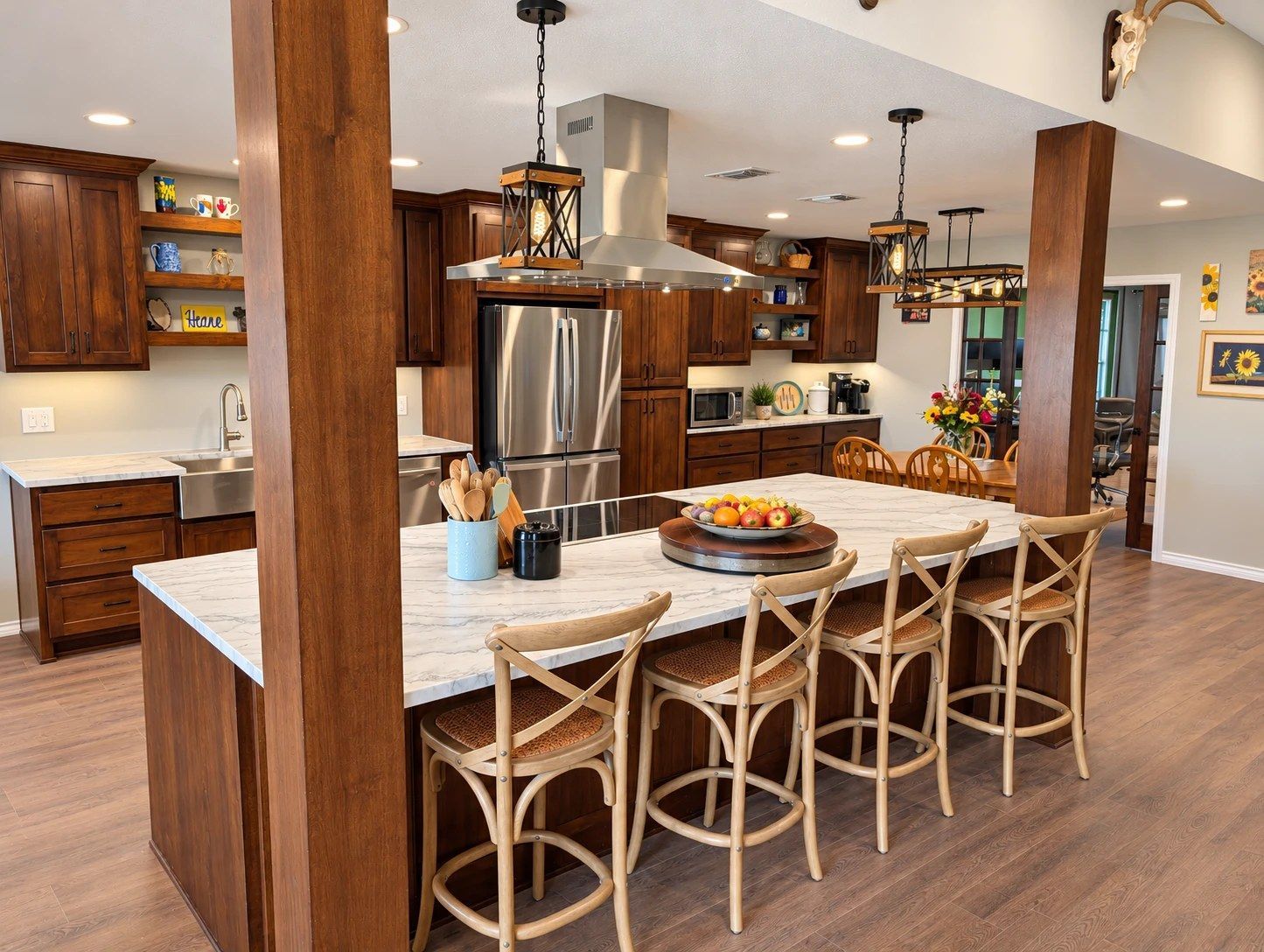 Finished WES-TEX kitchen remodel with a large island in San Angelo