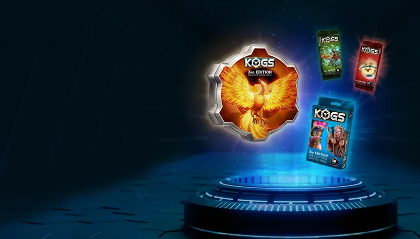 3rd edition KOGs packs floating from a hologram